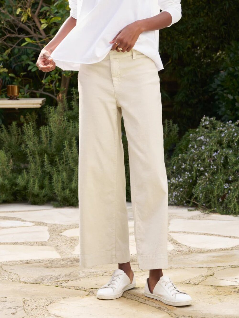 Frank & Eileen Wexford Wide-Leg Linen Pant  Tan/khaki Size 10